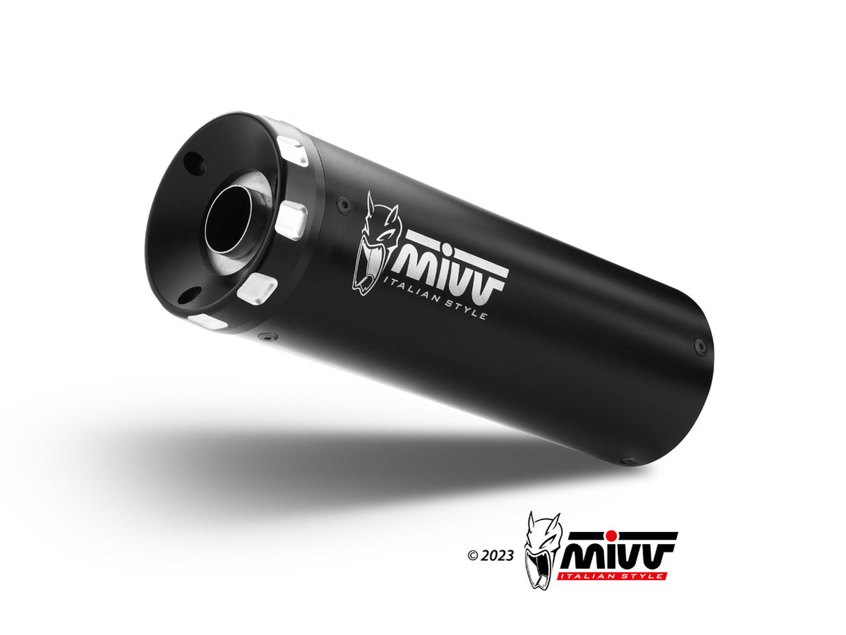 MIVV HU.005 Husqvarna Svartpilen 125 (21/23) Slip on Exhaust "HR-1" (black + aluminum back; approved) – Accessories in the 2WheelsHero Motorcycle Aftermarket Accessories and Parts Online Shop