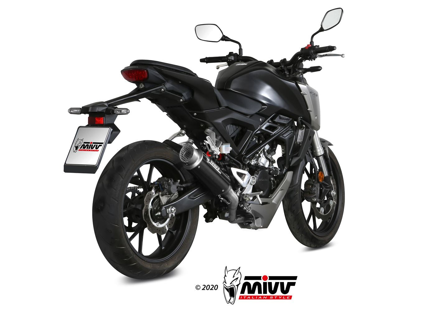 MIVV H.074 HONDA CB 125 R ( 2018 / 20 ) Full System Exhaust "GP PRO" (carbon; approved) – Accessories in the 2WheelsHero Motorcycle Aftermarket Accessories and Parts Online Shop