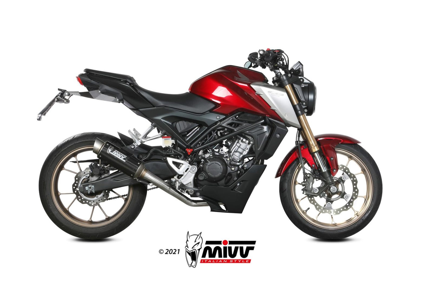 MIVV H.077 HONDA CB 125 R ( 2021+ ) Full System High Exhaust "GP PRO" (carbon; approved) – Accessories in the 2WheelsHero Motorcycle Aftermarket Accessories and Parts Online Shop