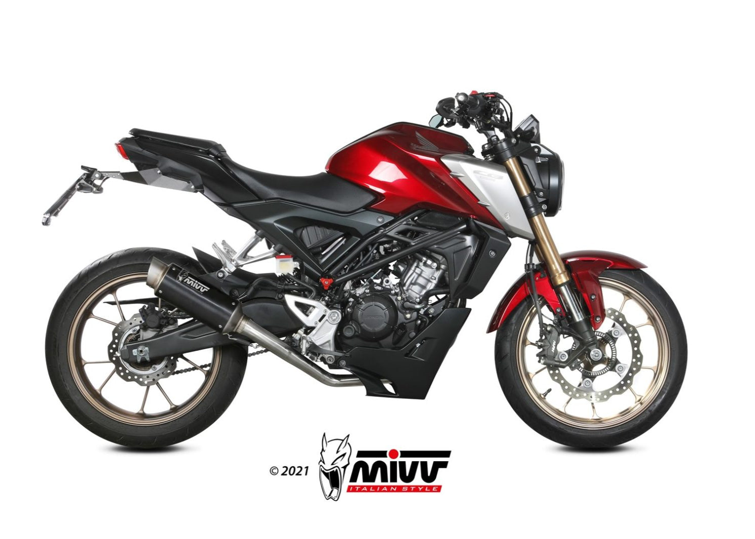 MIVV H.077 HONDA CB 125 R ( 2021+ ) Full System High Exhaust "GP PRO" (black; approved) – Accessories in the 2WheelsHero Motorcycle Aftermarket Accessories and Parts Online Shop