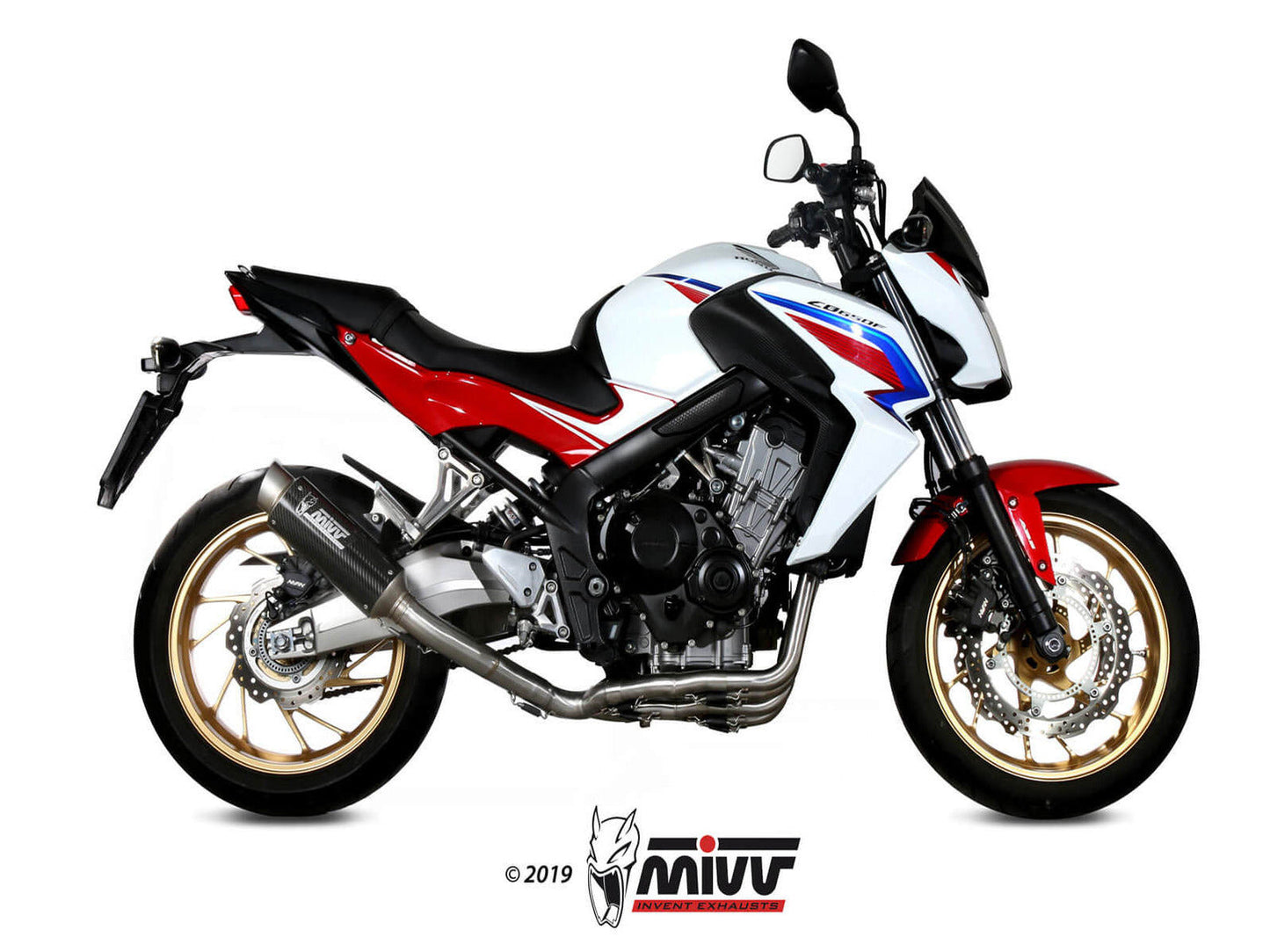 MIVV H.055 HONDA CB 650 F ( 2014 / 18 ) Full System Exhaust "GP PRO" (carbon; approved) – Accessories in the 2WheelsHero Motorcycle Aftermarket Accessories and Parts Online Shop