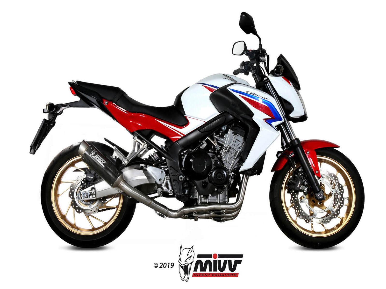 MIVV H.055 HONDA CB 650 F ( 2014 / 18 ) Full System Exhaust "GP PRO" (carbon; approved) – Accessories in the 2WheelsHero Motorcycle Aftermarket Accessories and Parts Online Shop