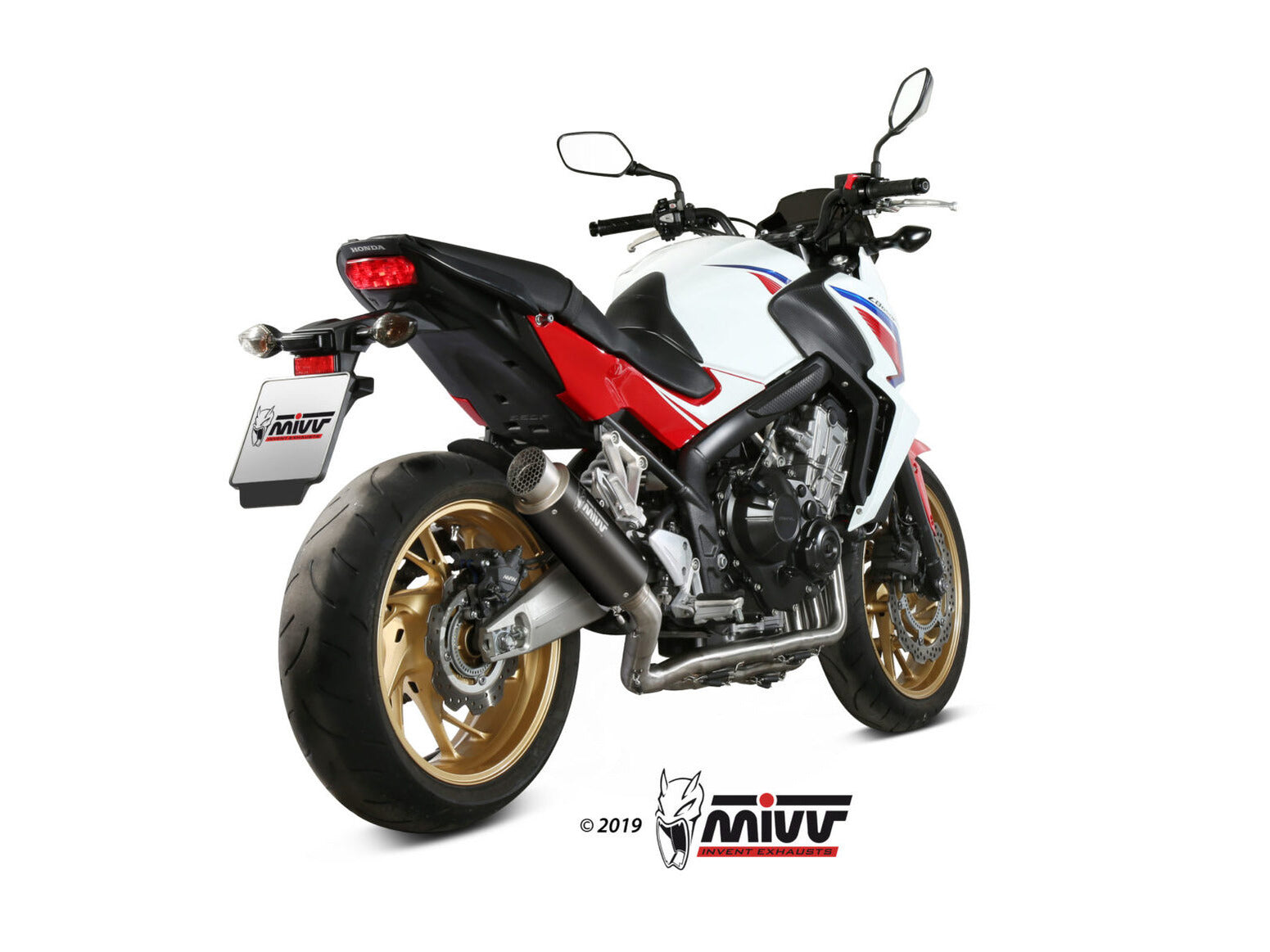 MIVV H.055 HONDA CB 650 F ( 2014 / 18 ) Full System Exhaust "GP PRO" (black; approved) – Accessories in the 2WheelsHero Motorcycle Aftermarket Accessories and Parts Online Shop