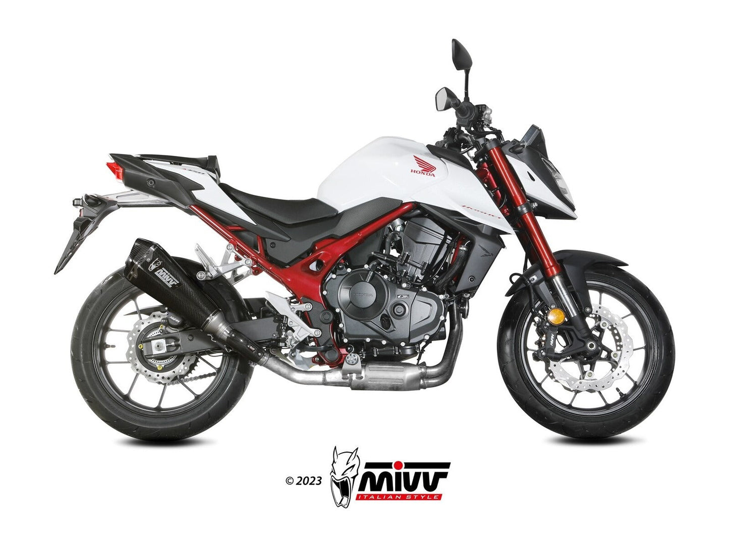 MIVV H.085 HONDA CB 750 Hornet ( 2023 + ) Slip On Exhaust "Delta Race" (carbon; approved) – Accessories in the 2WheelsHero Motorcycle Aftermarket Accessories and Parts Online Shop