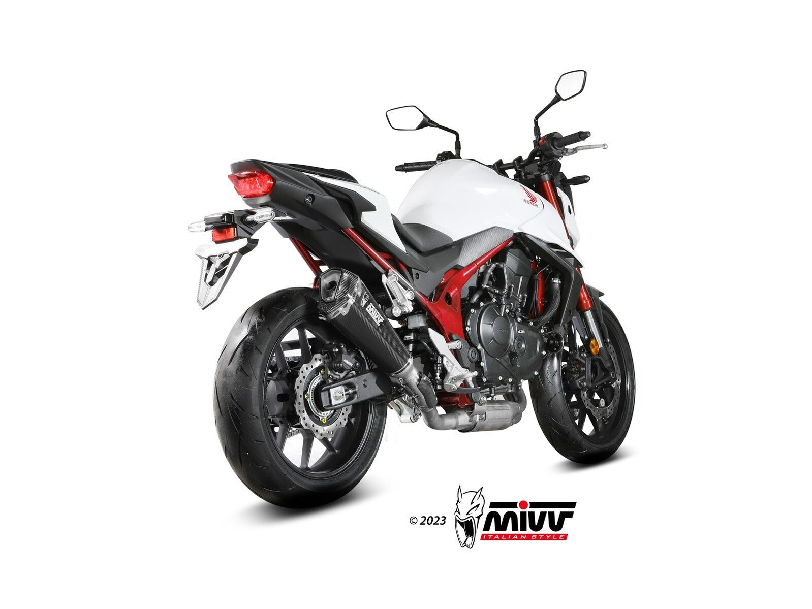 MIVV H.085 HONDA CB 750 Hornet ( 2023 + ) Slip On Exhaust "Delta Race" (carbon; approved) – Accessories in the 2WheelsHero Motorcycle Aftermarket Accessories and Parts Online Shop