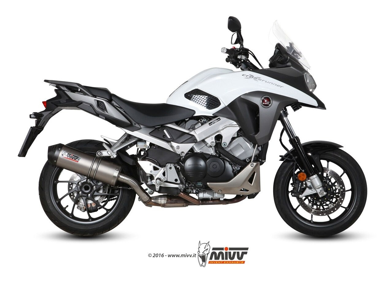 MIVV H.058 HONDA Crossrunner ( 2015 / 20 ) Slip on Exhaust "Oval" (titanium + carbon cap; approved) – Accessories in the 2WheelsHero Motorcycle Aftermarket Accessories and Parts Online Shop