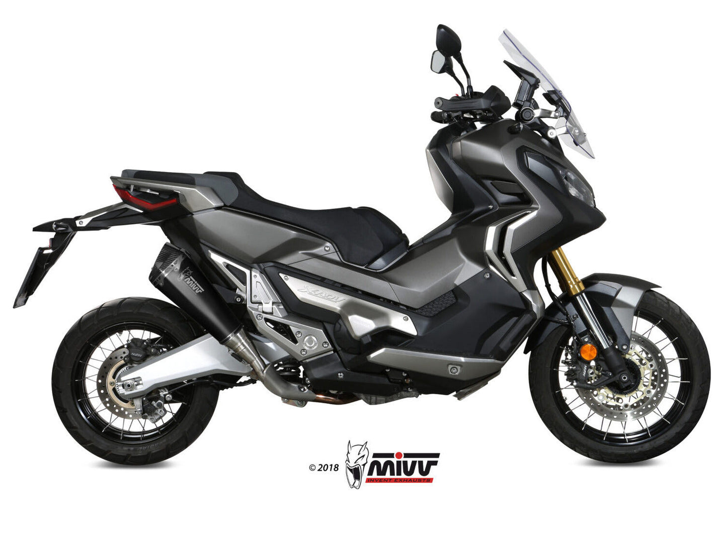 MIVV H.066 HONDA X-ADV 750 ( 2017+ ) Slip On Exhaust "Delta Race" (black; approved) – Accessories in the 2WheelsHero Motorcycle Aftermarket Accessories and Parts Online Shop