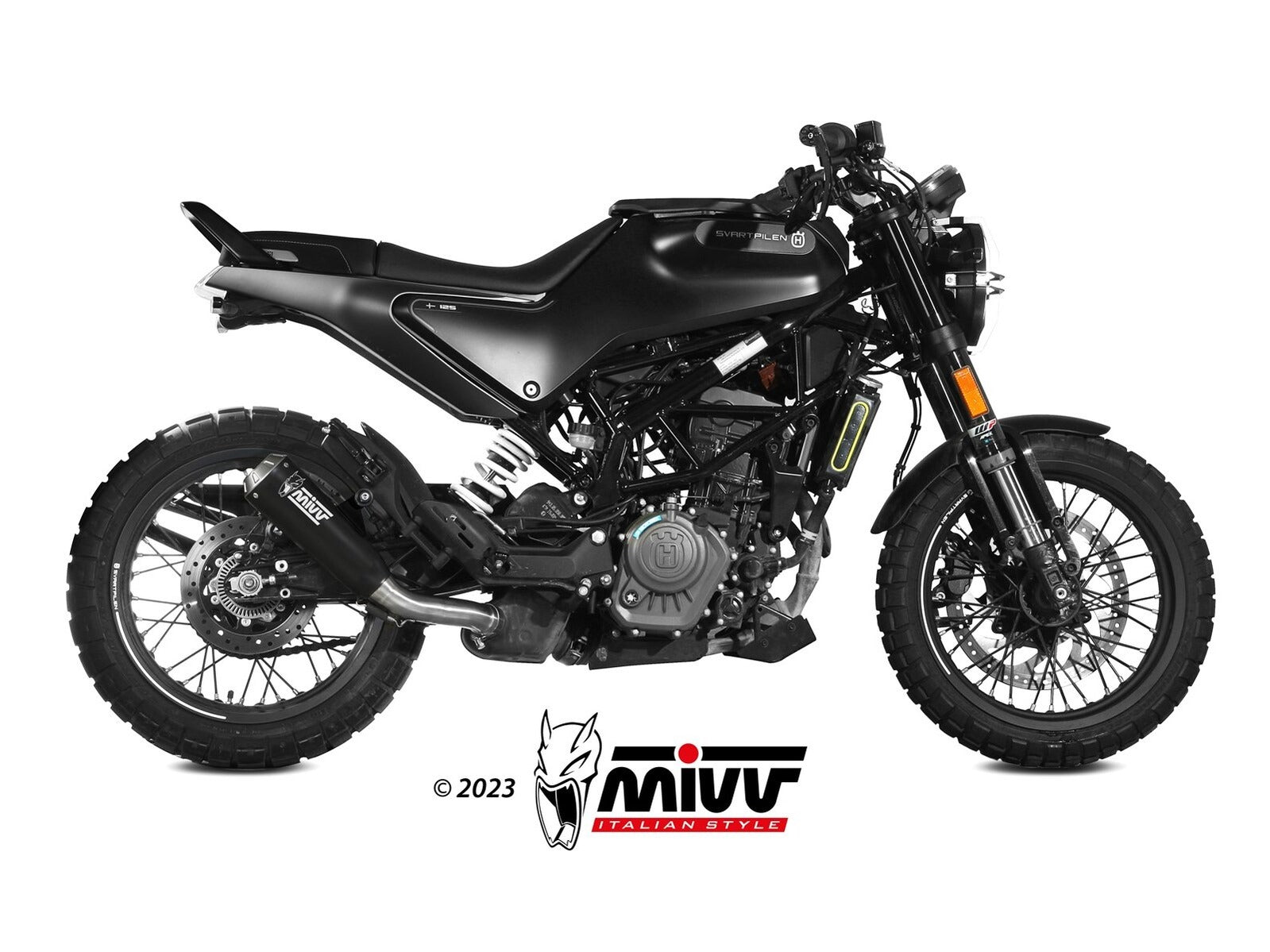 MIVV HU.005 Husqvarna Svartpilen 125 (21/23) Slip on Exhaust "X-M1" (black; approved) – Accessories in the 2WheelsHero Motorcycle Aftermarket Accessories and Parts Online Shop