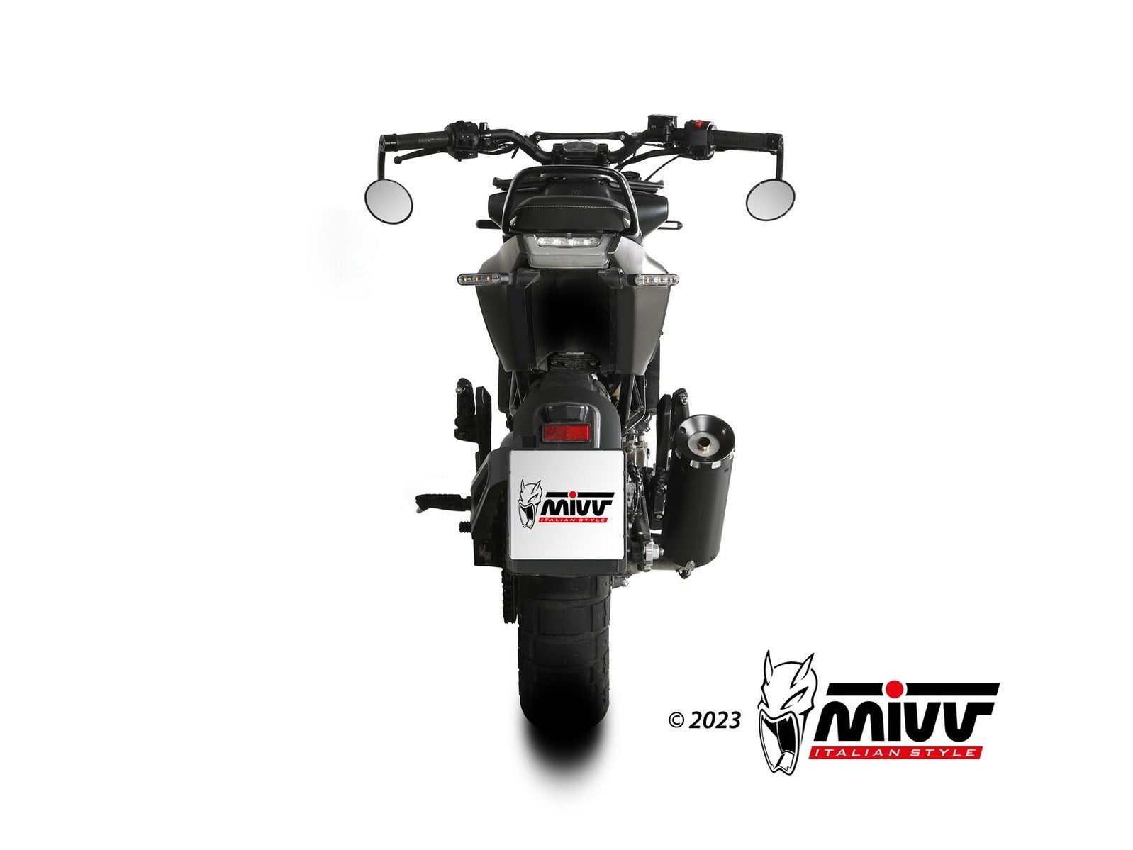 MIVV HU.005 Husqvarna Svartpilen 125 (21/23) Slip on Exhaust "HR-1" (black + aluminum back; approved) – Accessories in the 2WheelsHero Motorcycle Aftermarket Accessories and Parts Online Shop