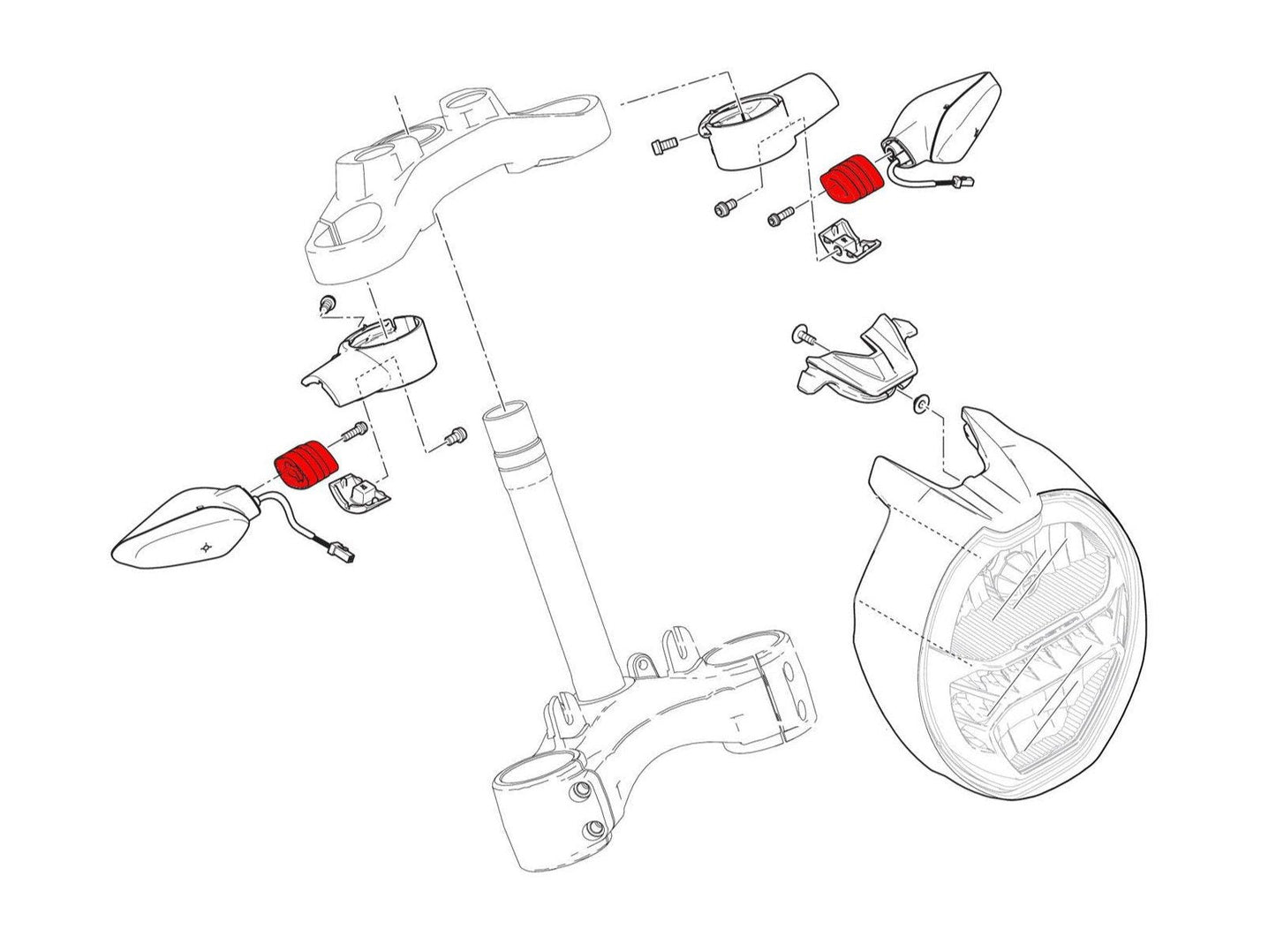 IDA51 - CNC RACING Ducati Front Turn Indicator Mounting Adapters