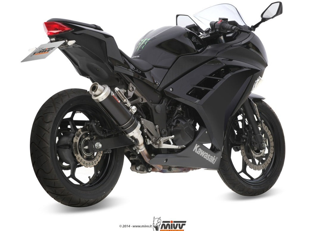 MIVV K.038 KAWASAKI NINJA 300 / Z 300 ( 2013 / 16 ) Slip On Exhaust "GP" (black; approved) – Accessories in the 2WheelsHero Motorcycle Aftermarket Accessories and Parts Online Shop