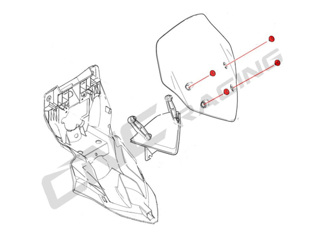 KV321 - CNC RACING Ducati Hyperstrada Windshield Screws