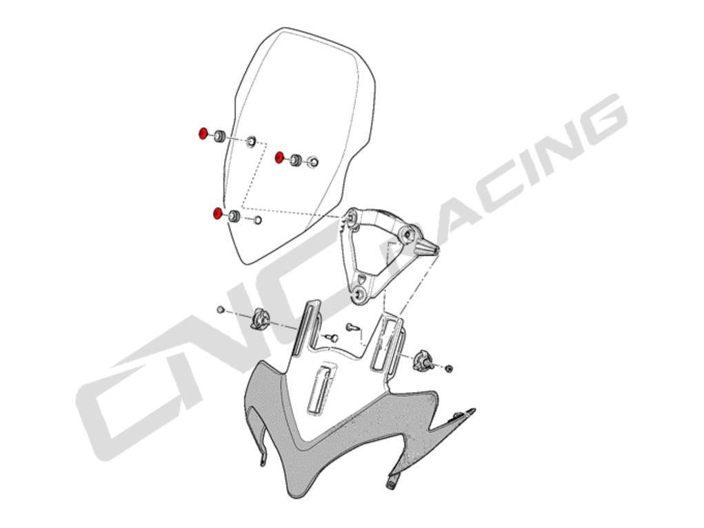 KV327 - CNC RACING Ducati Multistrada 1200 (10/12) Wind Screen Screws – Accessories in the Factory Racing Motorcycle Aftermarket Accessories and Parts Online Shop