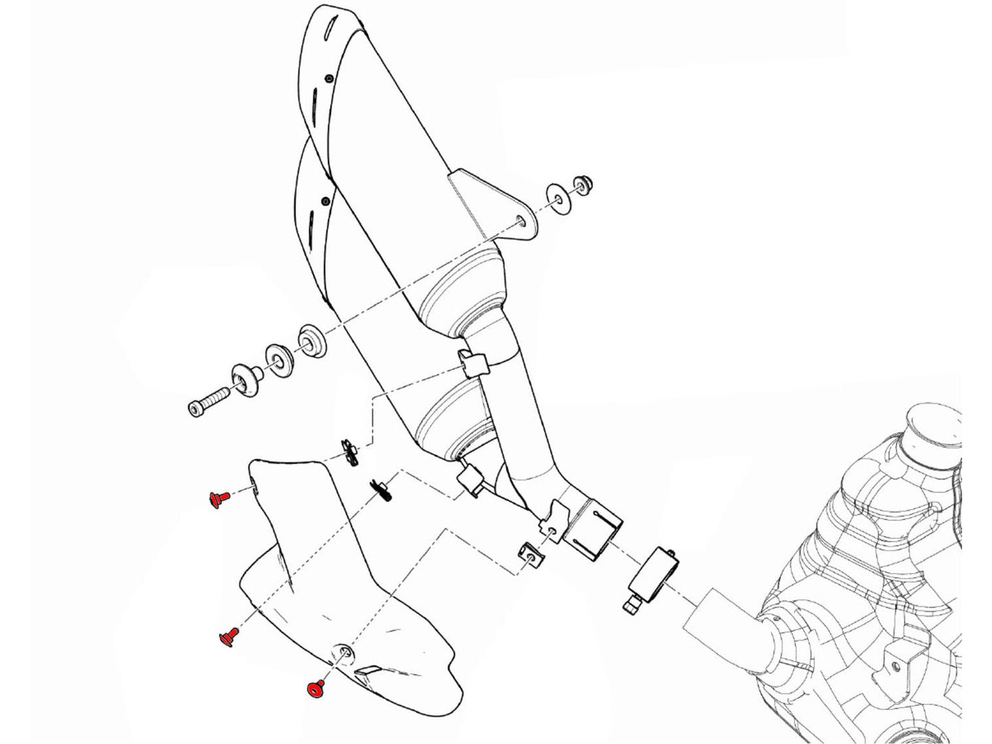 CNC RACING KV329 Ducati Monster 950 / 937 (2021+) Exhaust Silencer Heat Guard Screws – Accessories in the Factory Racing Motorcycle Aftermarket Accessories and Parts Online Shop