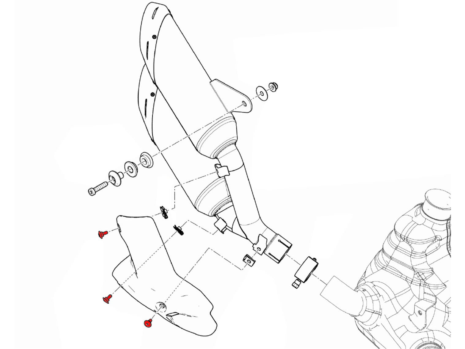 CNC RACING KV329 Ducati Monster 950 / 937 (2021+) Exhaust Silencer Heat Guard Screws – Accessories in the Factory Racing Motorcycle Aftermarket Accessories and Parts Online Shop