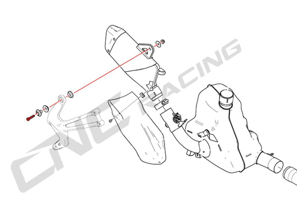 KV364X - CNC RACING Ducati Titanium Silencer Bracket Bolt