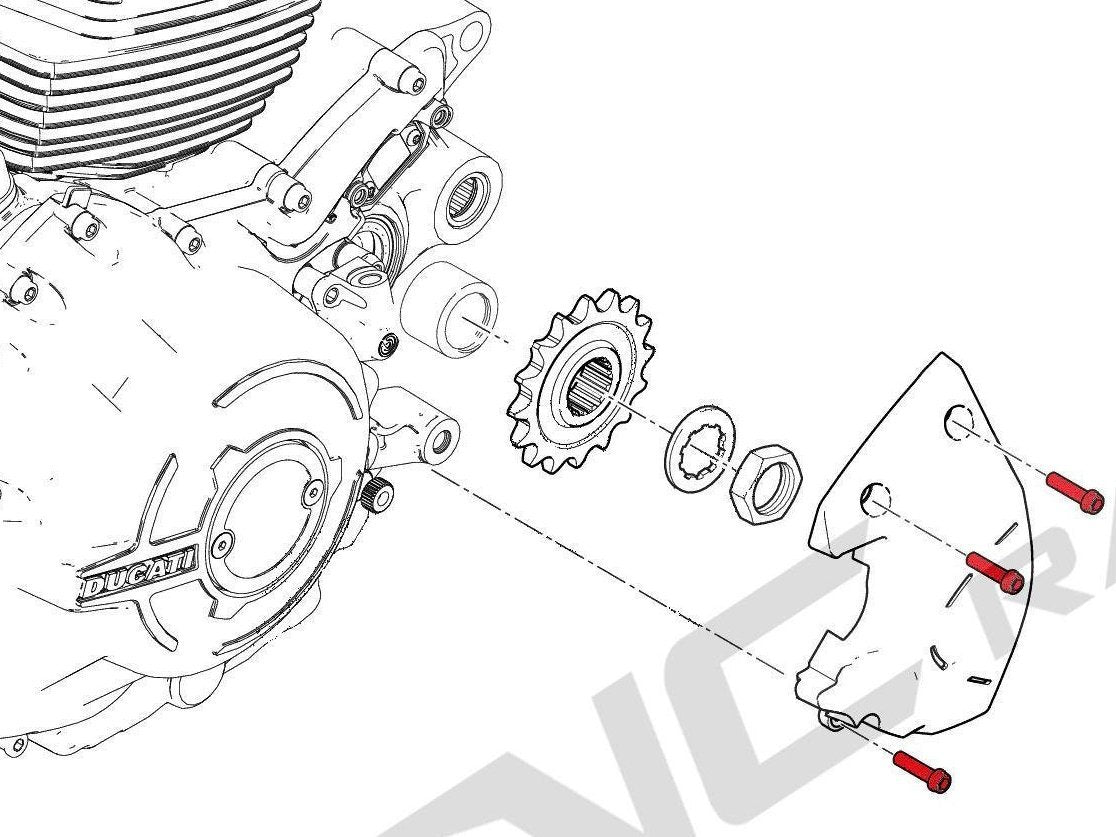 KV384X - CNC RACING Ducati Front Sprocket Cover Titanium Screws set (M6x16) – Accessories in the Factory Racing Motorcycle Aftermarket Accessories and Parts Online Shop