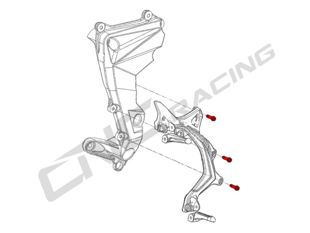 KV391X - CNC RACING MV Agusta Brutale 800 / RR (2016+) Titanium Rearset Bolts (M8x25) – Accessories in the Factory Racing Motorcycle Aftermarket Accessories and Parts Online Shop