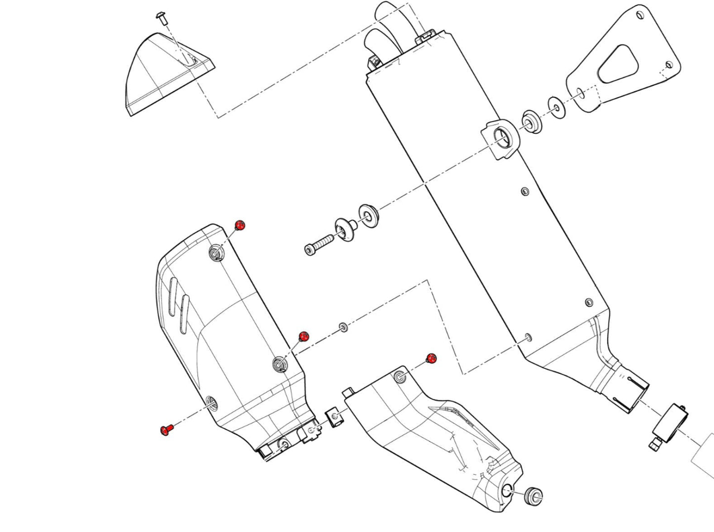 KV398 - CNC RACING Ducati DesertX (2022+) Exhaust Silencer Heat Guard Screws – Accessories in the Factory Racing Motorcycle Aftermarket Accessories and Parts Online Shop