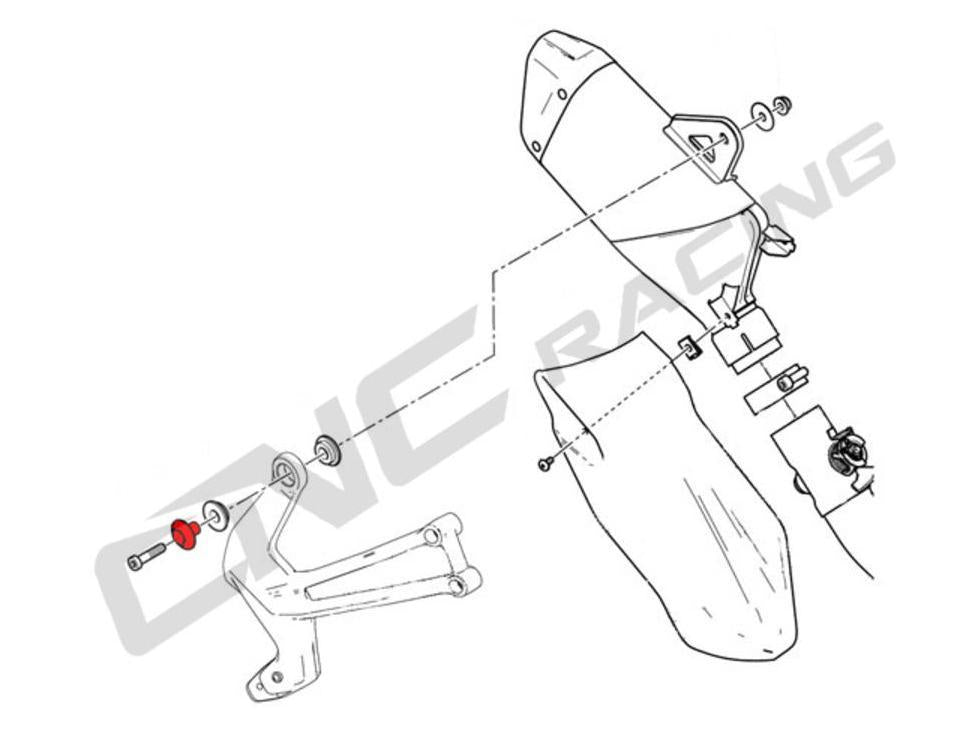 KV415 - CNC RACING Ducati Exhaust Silencer Bracket Collar Screw – Accessories in the Factory Racing Motorcycle Aftermarket Accessories and Parts Online Shop