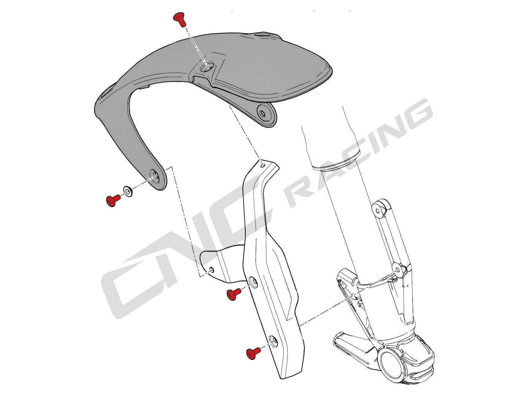 KV442 - CNC RACING Ducati Scrambler 1100 (2018+) Front Mudguard Screws – Accessories in the Factory Racing Motorcycle Aftermarket Accessories and Parts Online Shop