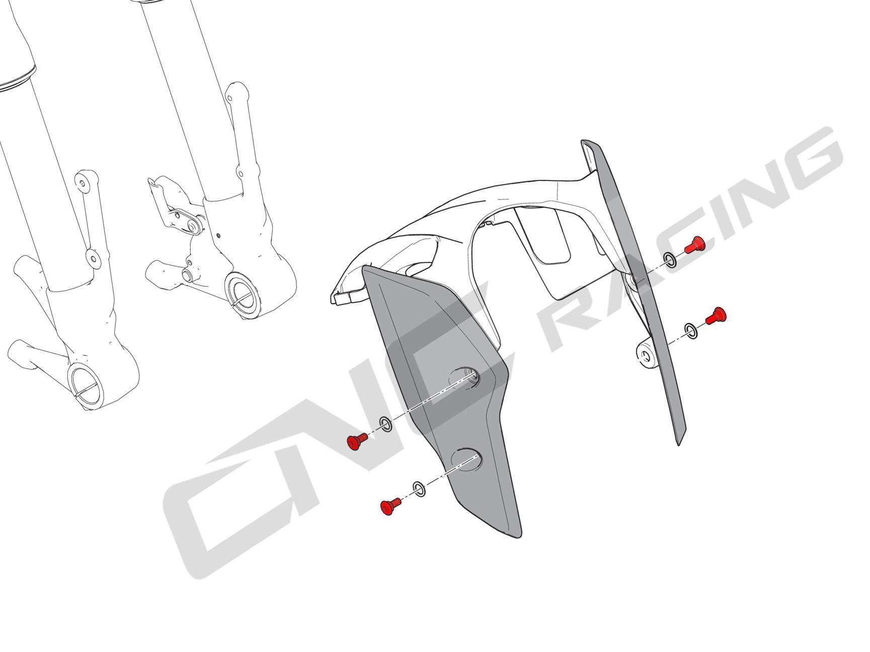 KV446 - CNC RACING Ducati Hypermotard / Multistrada Front Mudguard Screws – Accessories in the Factory Racing Motorcycle Aftermarket Accessories and Parts Online Shop