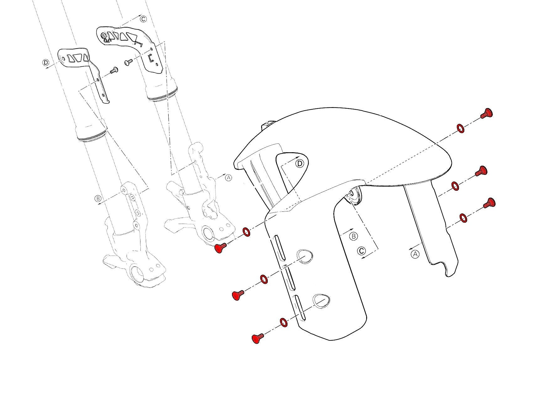 KV471 - CNC RACING Ducati DesertX (2022+) Front Mudguard Screws – Accessories in the Factory Racing Motorcycle Aftermarket Accessories and Parts Online Shop