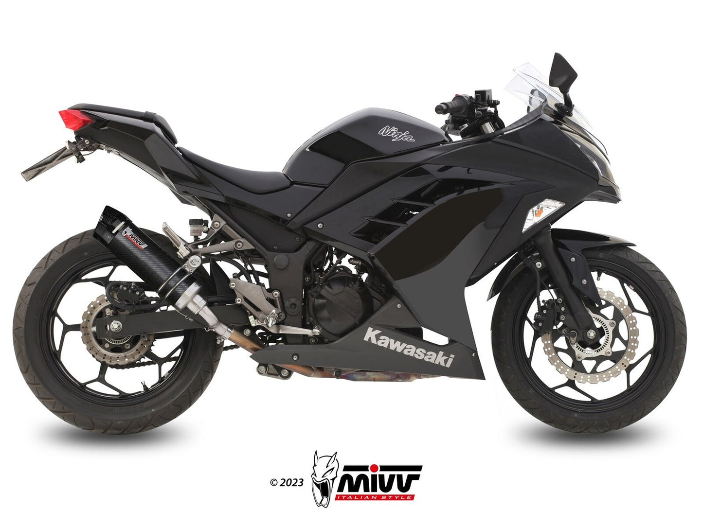 MIVV K.038 KAWASAKI NINJA 300 / Z 300 ( 2013 / 16 ) Slip On Exhaust "GP" (carbon + cap; approved) – Accessories in the 2WheelsHero Motorcycle Aftermarket Accessories and Parts Online Shop