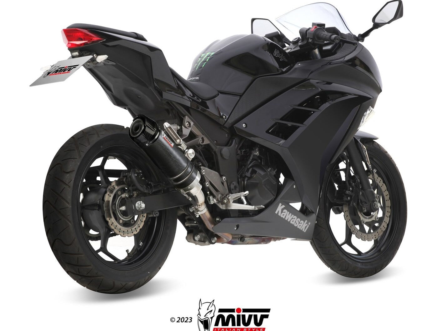 MIVV K.038 KAWASAKI NINJA 300 / Z 300 ( 2013 / 16 ) Slip On Exhaust "GP" (carbon + cap; approved) – Accessories in the 2WheelsHero Motorcycle Aftermarket Accessories and Parts Online Shop