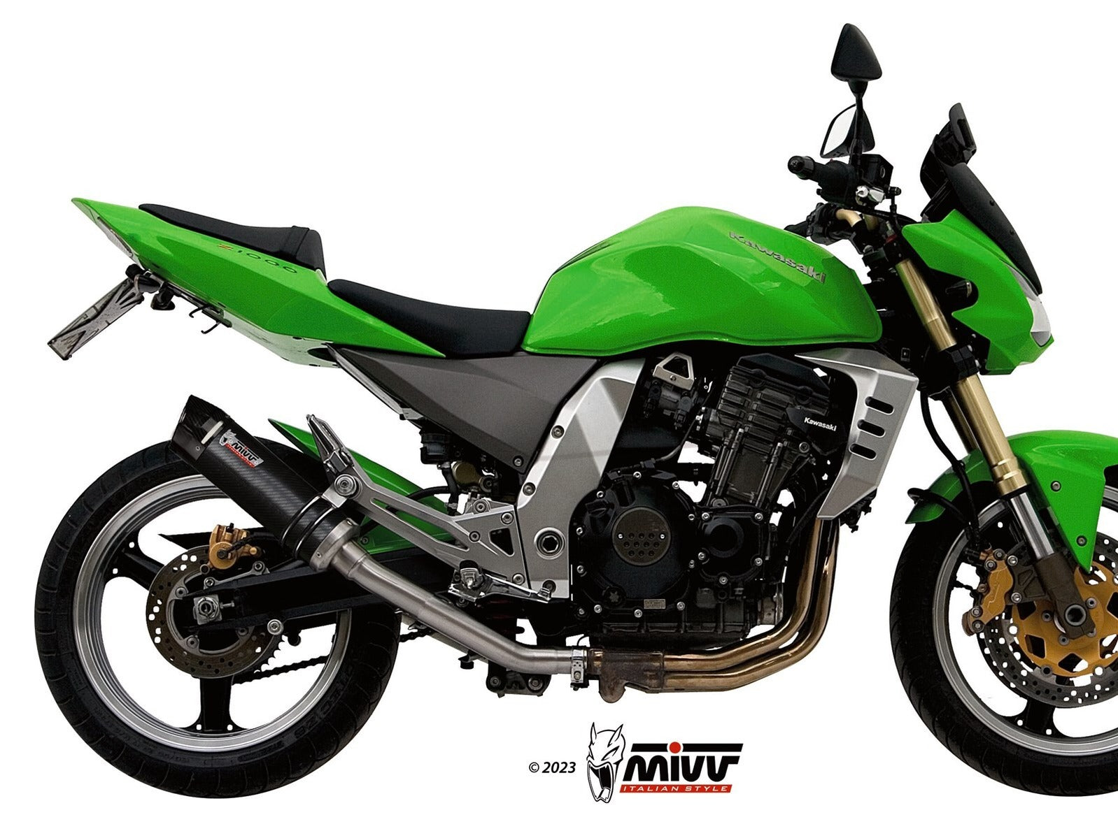 MIVV K.010 KAWASAKI Z 1000 ( 2003 / 06 ) Dual Slip On Exhaust "GP" (carbon + cap; approved) – Accessories in the 2WheelsHero Motorcycle Aftermarket Accessories and Parts Online Shop