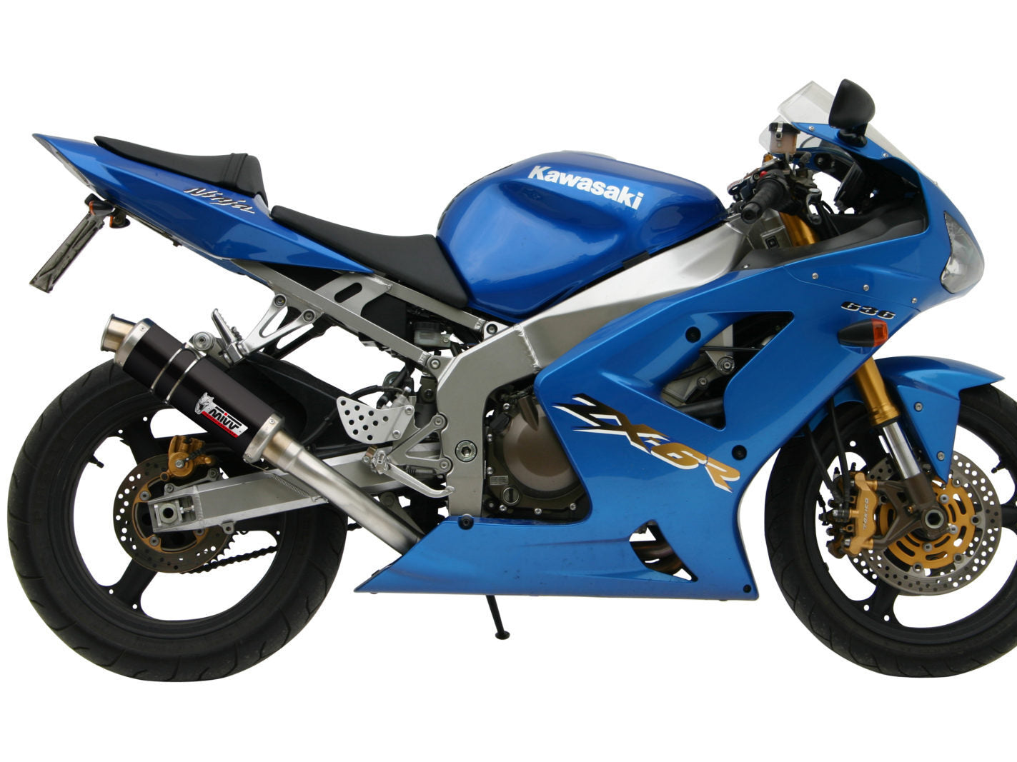 MIVV K.009 KAWASAKI ZX-6 RR ( 2003 - 04 ) Slip On Exhaust "GP" (black; approved) – Accessories in the 2WheelsHero Motorcycle Aftermarket Accessories and Parts Online Shop