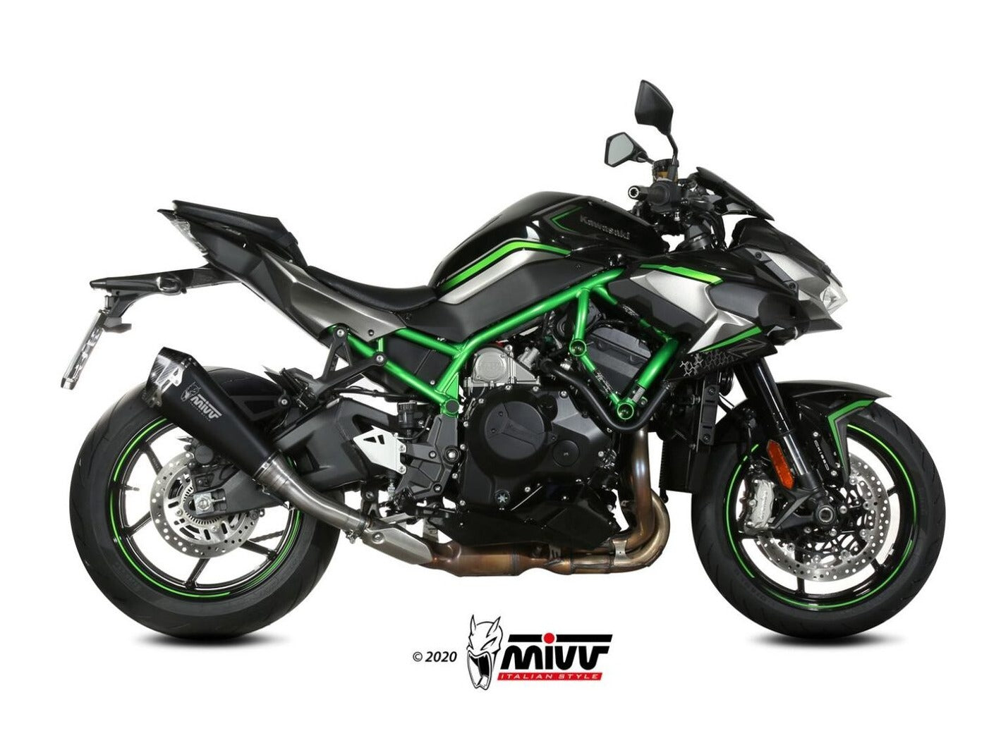 MIVV K.053 KAWASAKI Z H2 / SE ( 2020+ ) Slip-on Exhaust "Delta Race" (black; approved) – Accessories in the 2WheelsHero Motorcycle Aftermarket Accessories and Parts Online Shop