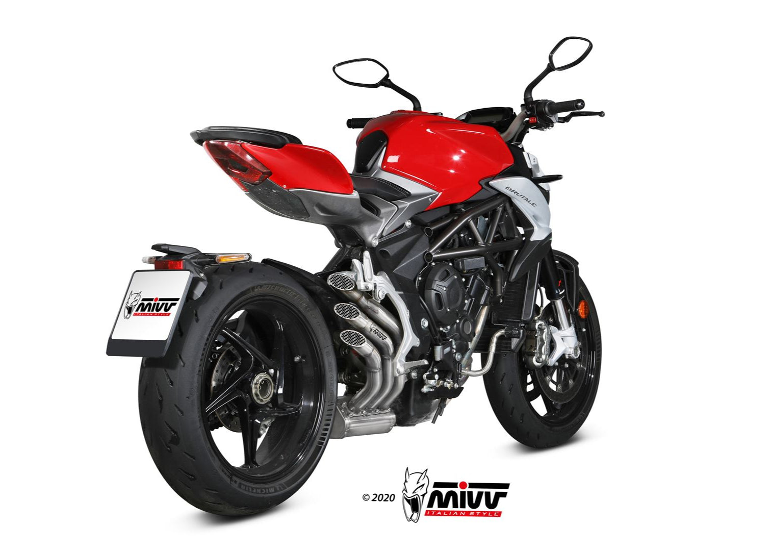 MIVV V.003 MV AGUSTA BRUTALE 800 / RR (2017+) Slip-on Exhaust "Speed Edge" (stainless steel; approved) – Accessories in the 2WheelsHero Motorcycle Aftermarket Accessories and Parts Online Shop
