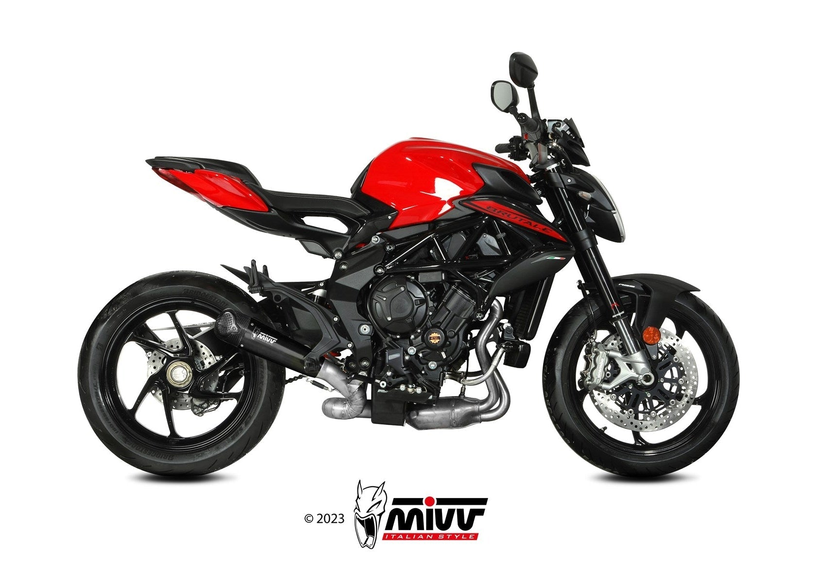 MIVV V.004 MV AGUSTA BRUTALE 800 / RR (2017+) Slip-on Exhaust "X-M5" (black; not approved) – Accessories in the 2WheelsHero Motorcycle Aftermarket Accessories and Parts Online Shop