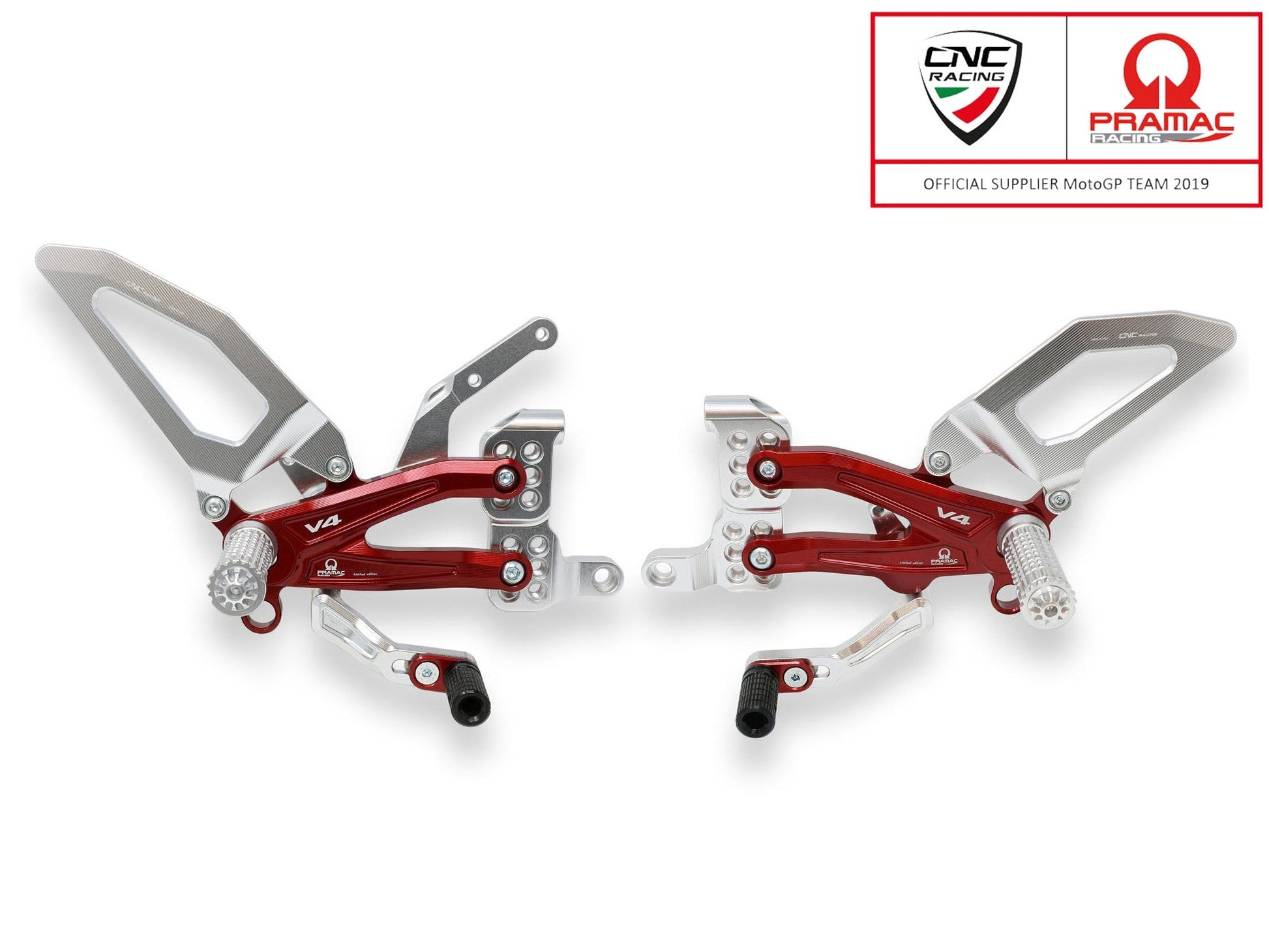 PE407PR - CNC RACING Ducati Panigale V4 (18/24) Adjustable Rearset "Easy" (Pramac Racing edition) – Accessories in the Factory Racing Motorcycle Aftermarket Accessories and Parts Online Shop