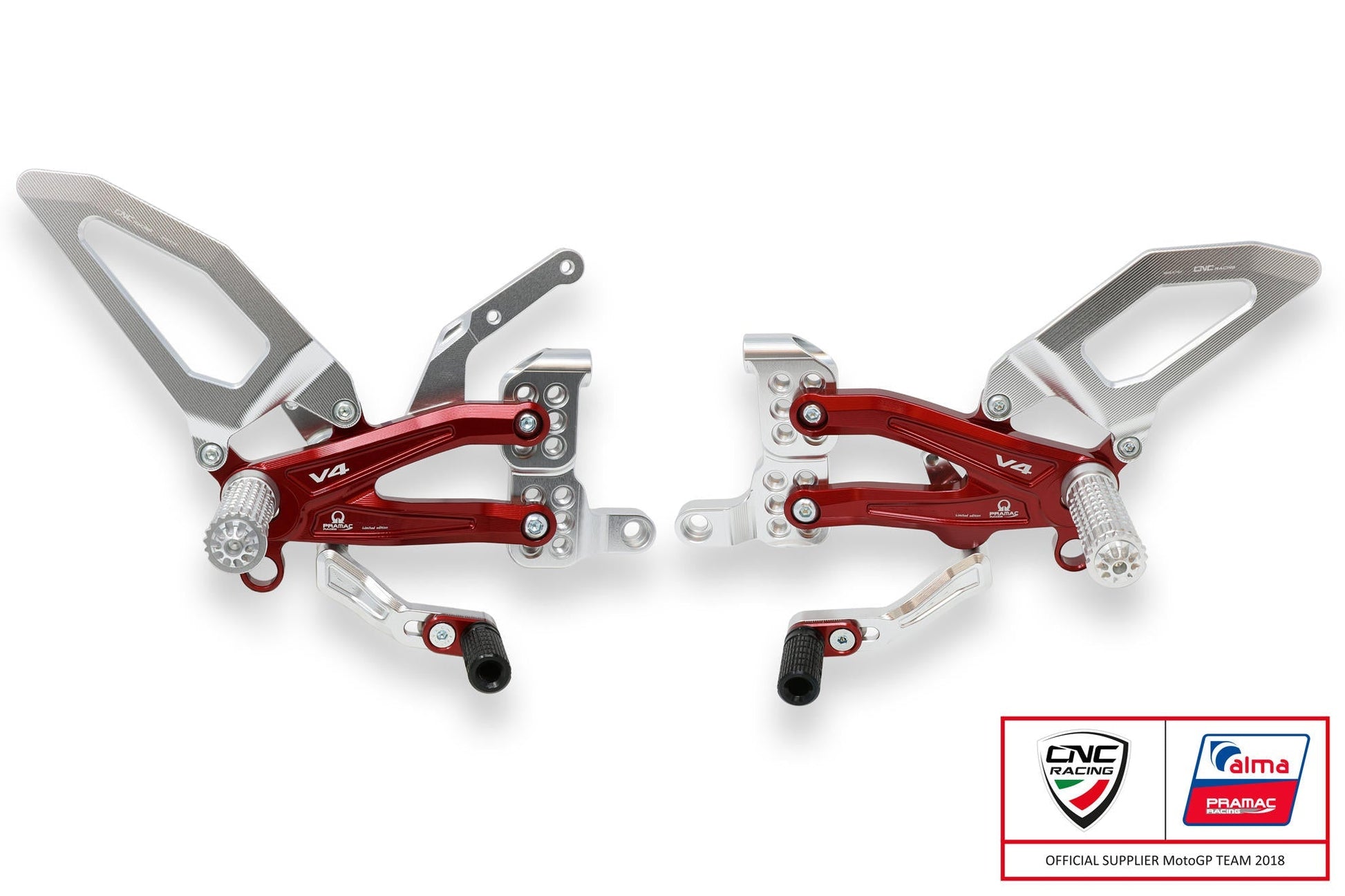 PE407PR - CNC RACING Ducati Panigale V4 (18/24) Adjustable Rearset "Easy" (Pramac Racing edition) – Accessories in the Factory Racing Motorcycle Aftermarket Accessories and Parts Online Shop