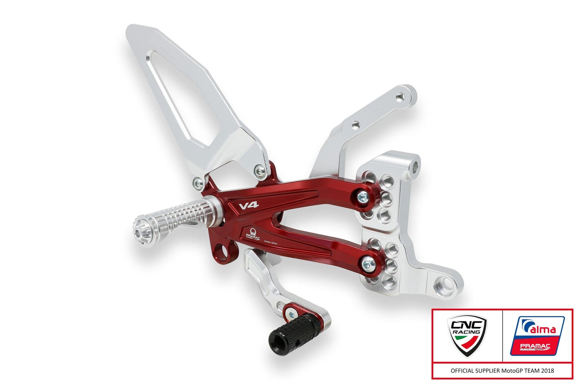 PE407PR - CNC RACING Ducati Panigale V4 (18/24) Adjustable Rearset "Easy" (Pramac Racing edition) – Accessories in the Factory Racing Motorcycle Aftermarket Accessories and Parts Online Shop