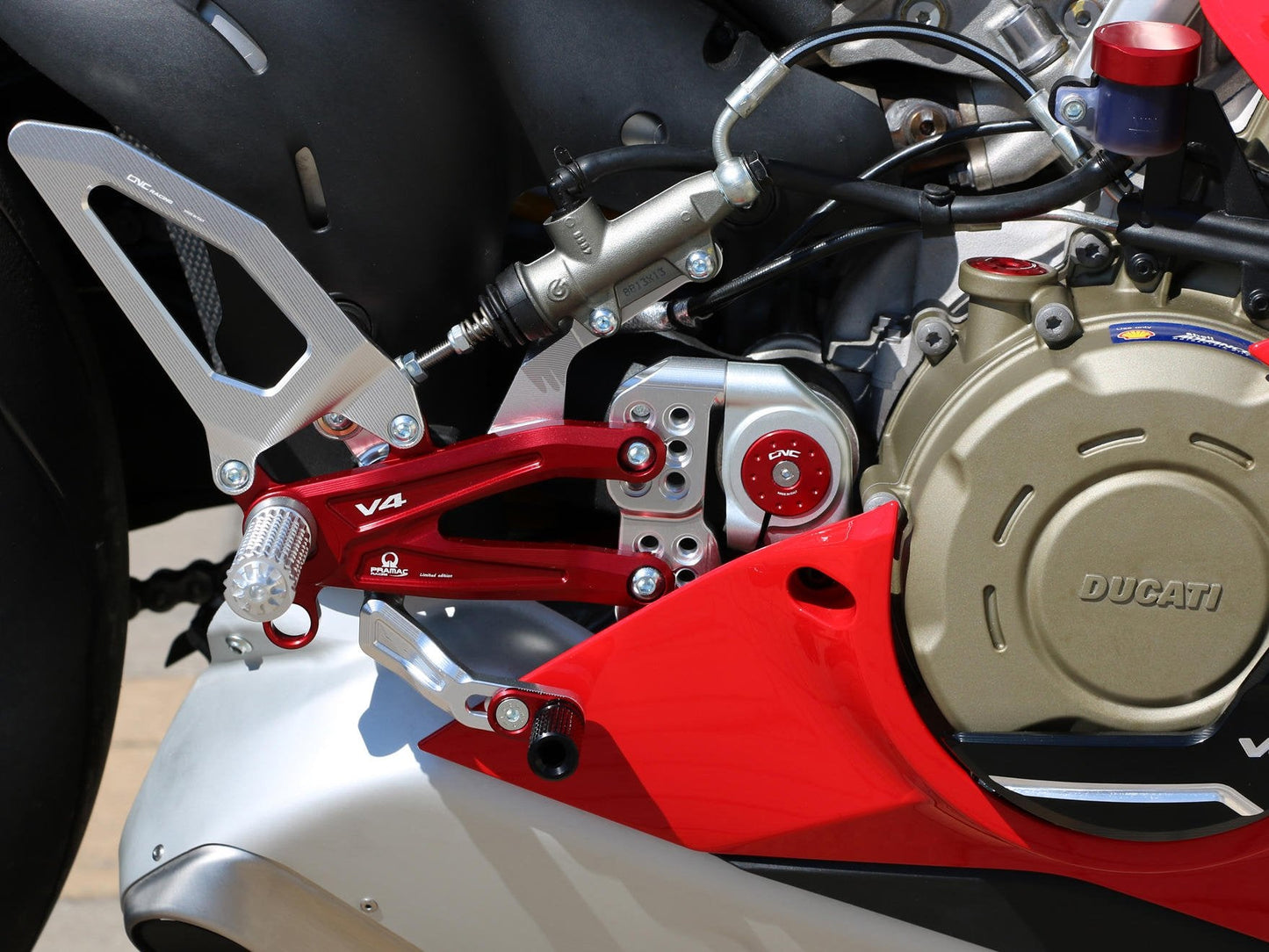 PE407PR - CNC RACING Ducati Panigale V4 (18/24) Adjustable Rearset "Easy" (Pramac Racing edition) – Accessories in the Factory Racing Motorcycle Aftermarket Accessories and Parts Online Shop