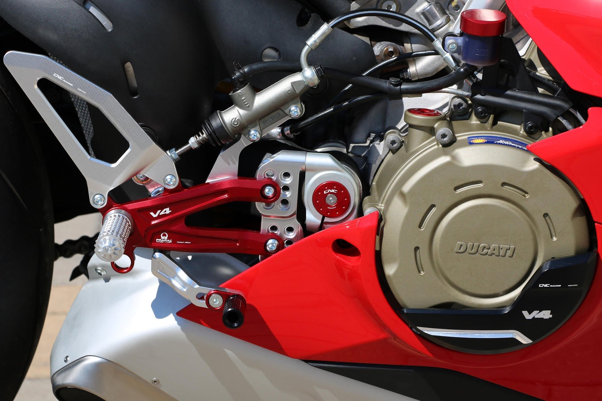 PE406PR - CNC RACING Ducati Panigale V4 (18/24) Adjustable Rearset "RPS" (Pramac Racing edition) – Accessories in the Factory Racing Motorcycle Aftermarket Accessories and Parts Online Shop