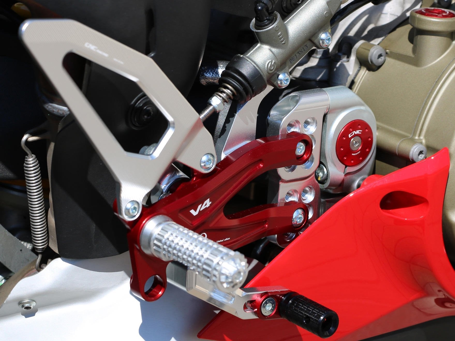 PE407PR - CNC RACING Ducati Panigale V4 (18/24) Adjustable Rearset "Easy" (Pramac Racing edition) – Accessories in the Factory Racing Motorcycle Aftermarket Accessories and Parts Online Shop