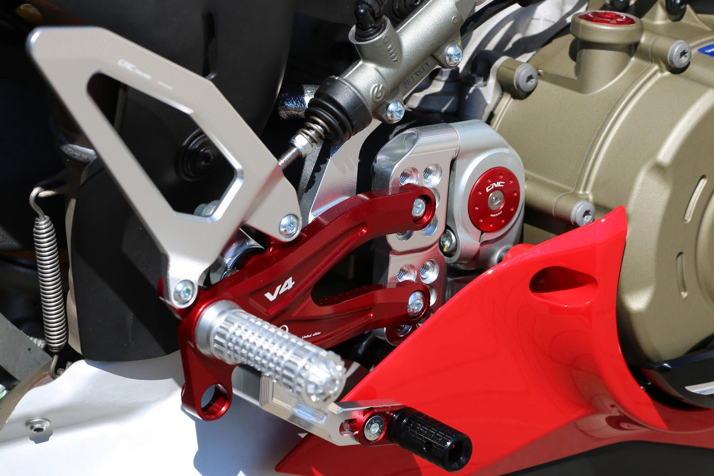PE406PR - CNC RACING Ducati Panigale V4 (18/24) Adjustable Rearset "RPS" (Pramac Racing edition) – Accessories in the Factory Racing Motorcycle Aftermarket Accessories and Parts Online Shop
