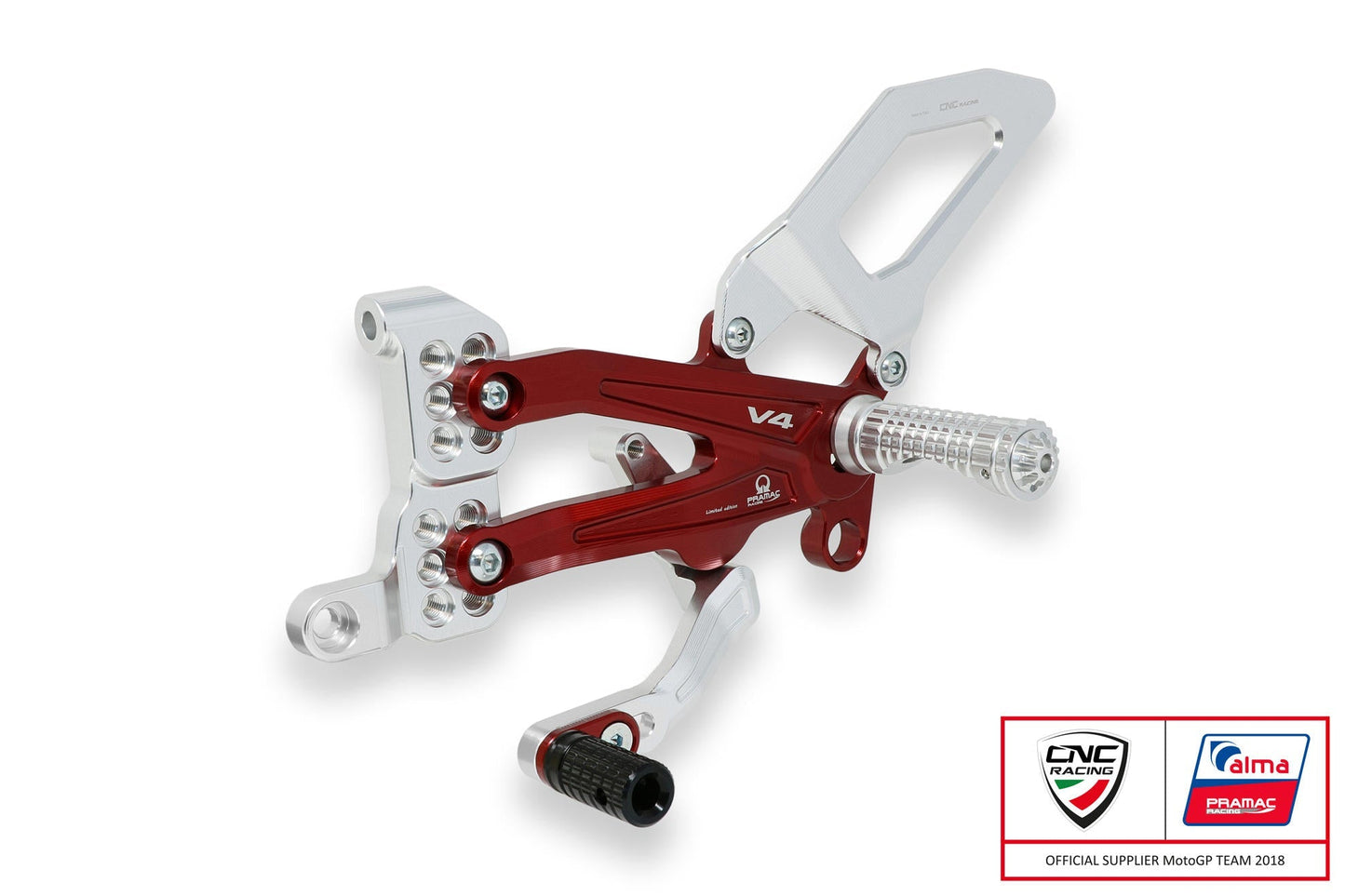 PE407PR - CNC RACING Ducati Panigale V4 (18/24) Adjustable Rearset "Easy" (Pramac Racing edition) – Accessories in the Factory Racing Motorcycle Aftermarket Accessories and Parts Online Shop