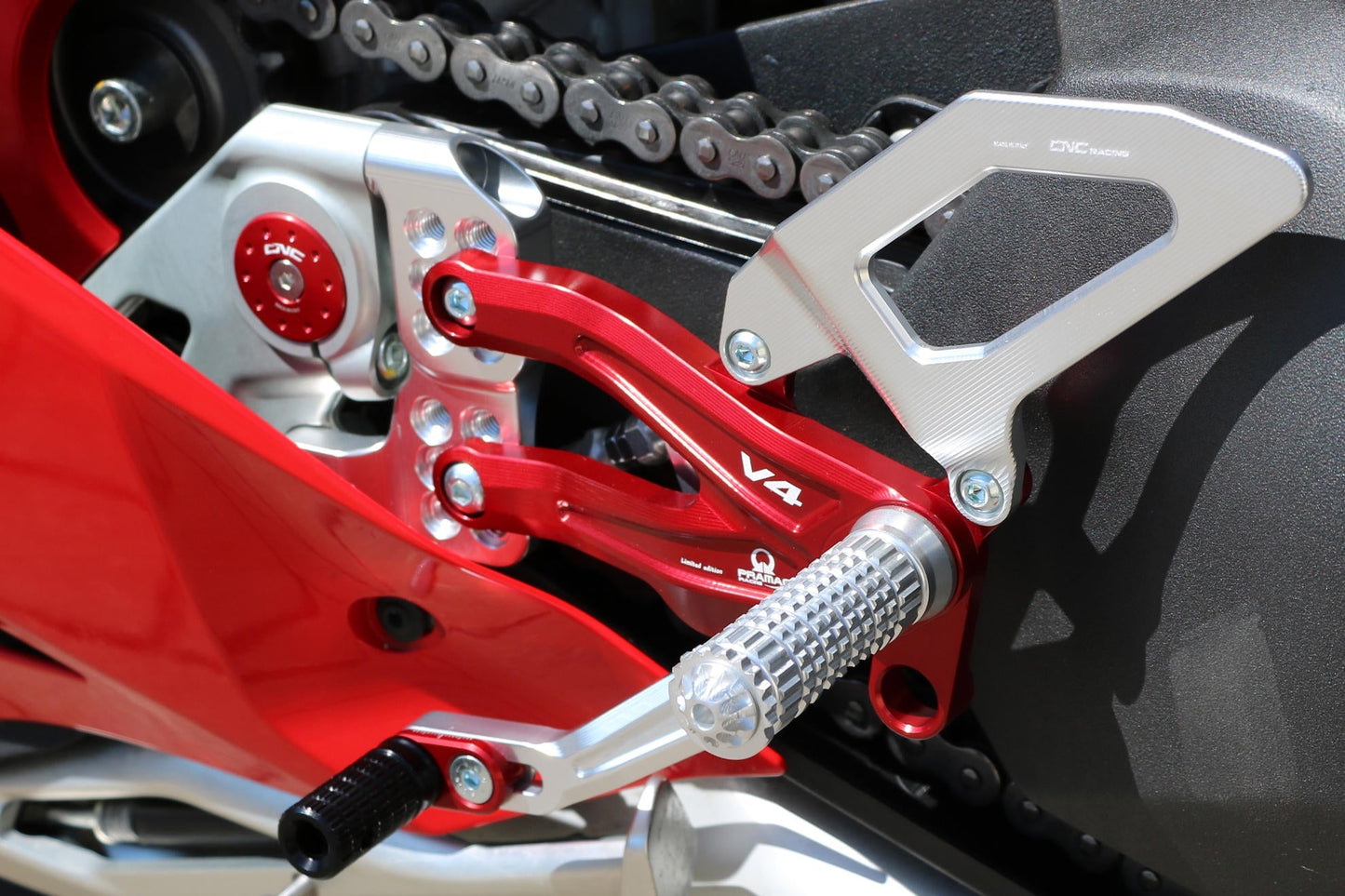 PE406PR - CNC RACING Ducati Panigale V4 (18/24) Adjustable Rearset "RPS" (Pramac Racing edition) – Accessories in the Factory Racing Motorcycle Aftermarket Accessories and Parts Online Shop