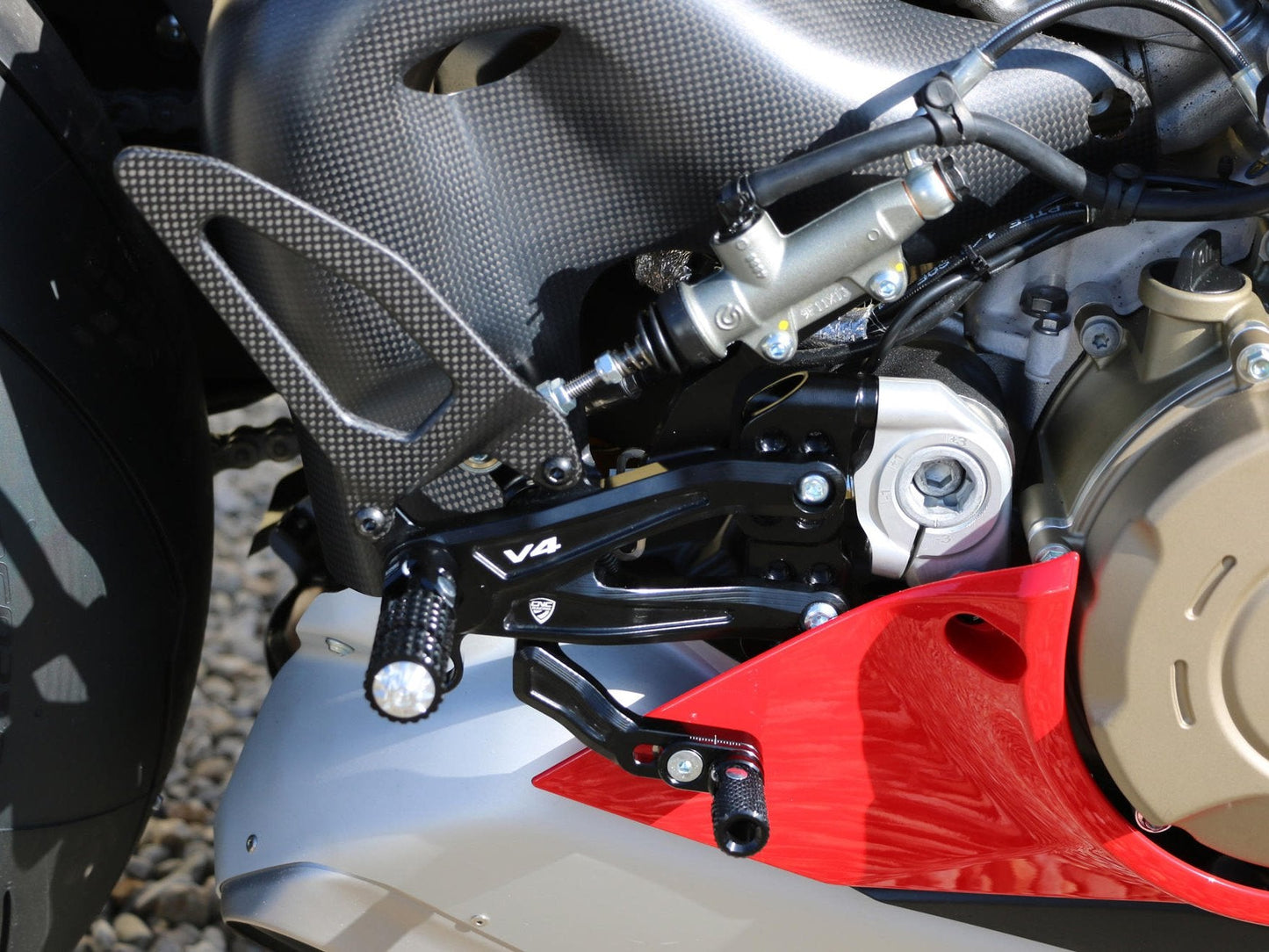 PE408 - CNC RACING Ducati Panigale V4 (2018+) Adjustable Rearset "RPS Carbon"