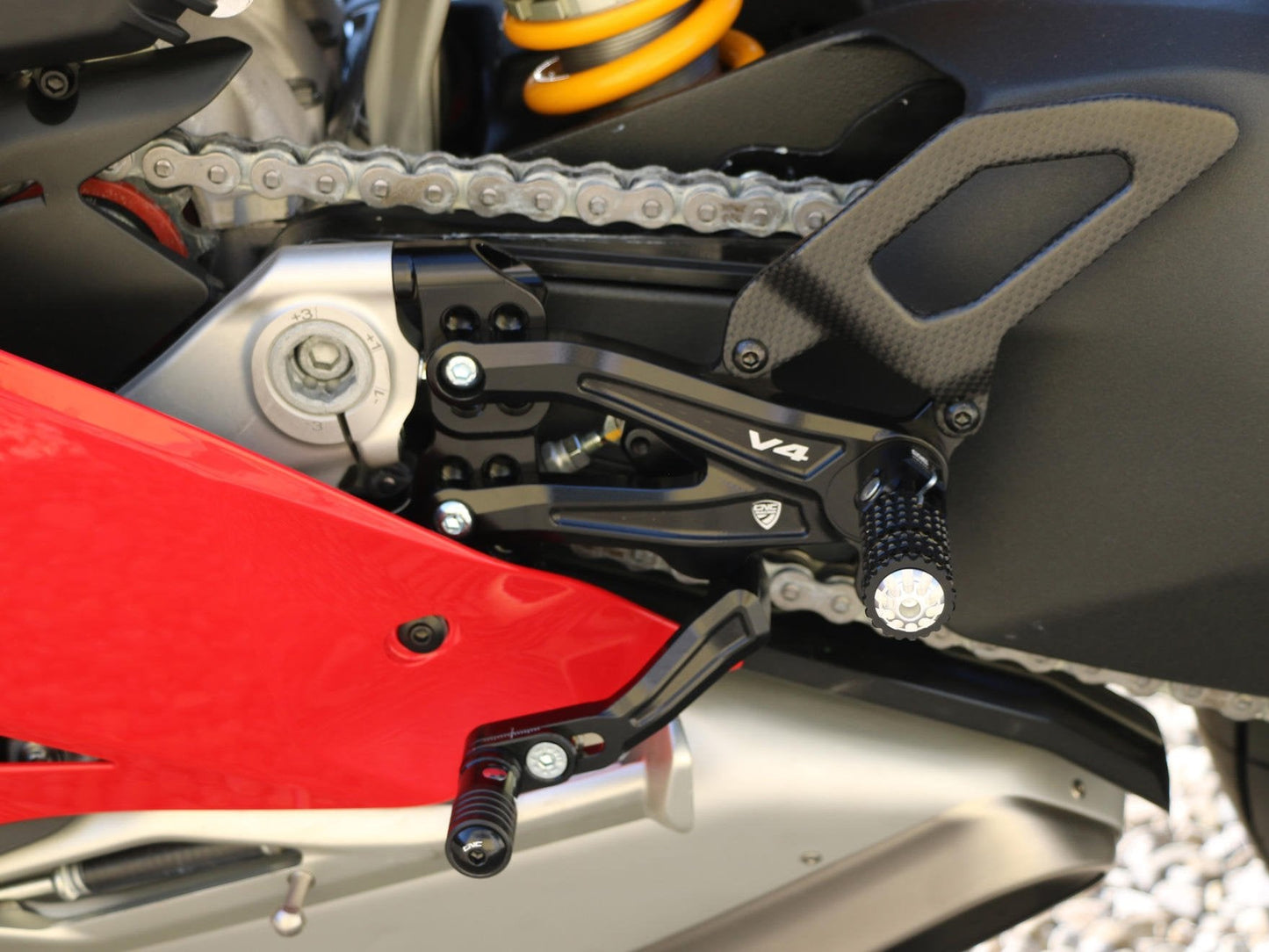 PE408 - CNC RACING Ducati Panigale V4 (2018+) Adjustable Rearset "RPS Carbon"