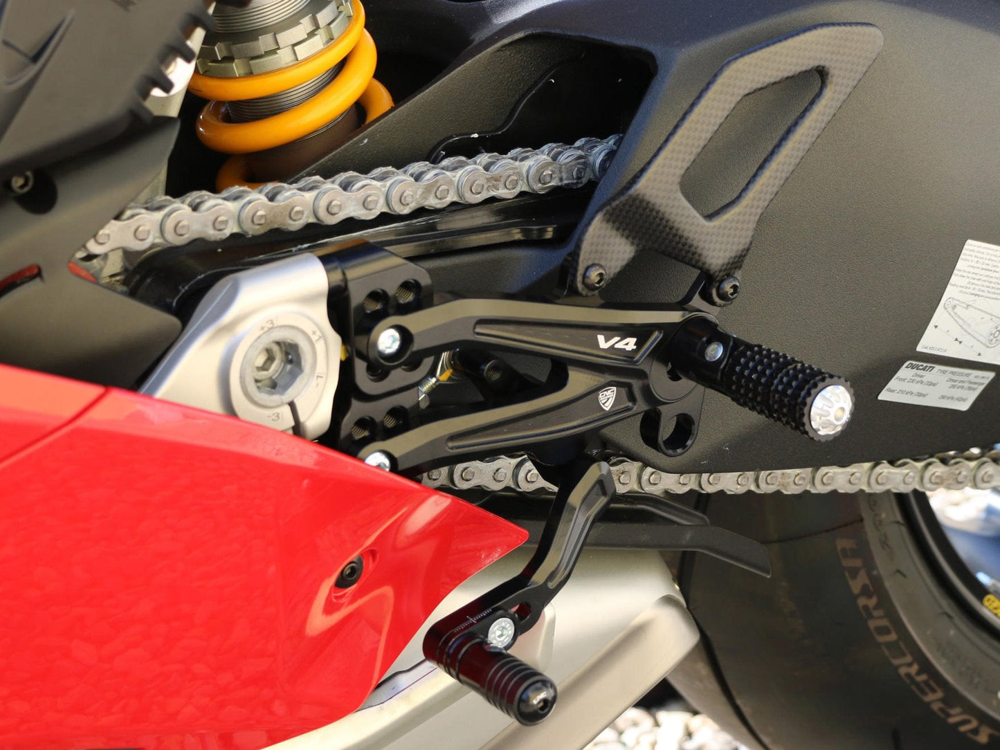 PE408 - CNC RACING Ducati Panigale V4 (2018+) Adjustable Rearset "RPS Carbon"