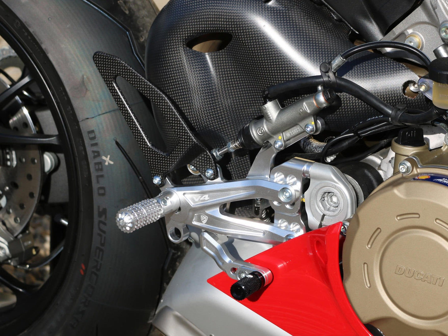 PE408 - CNC RACING Ducati Panigale V4 (2018+) Adjustable Rearset "RPS Carbon"