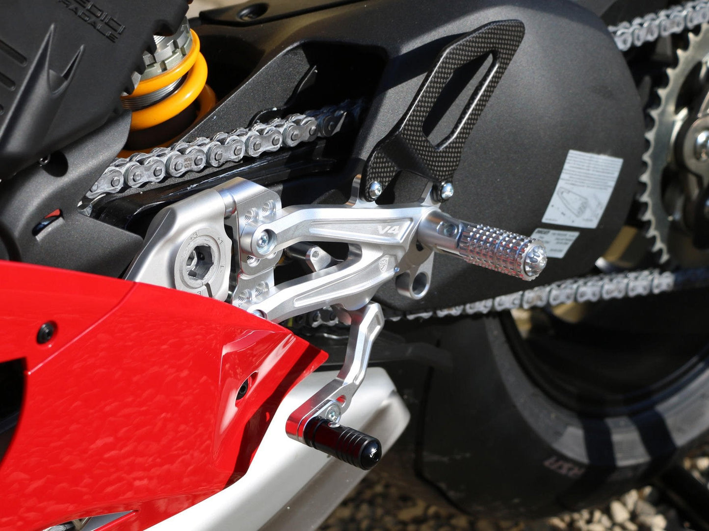 PE408 - CNC RACING Ducati Panigale V4 (2018+) Adjustable Rearset "RPS Carbon"