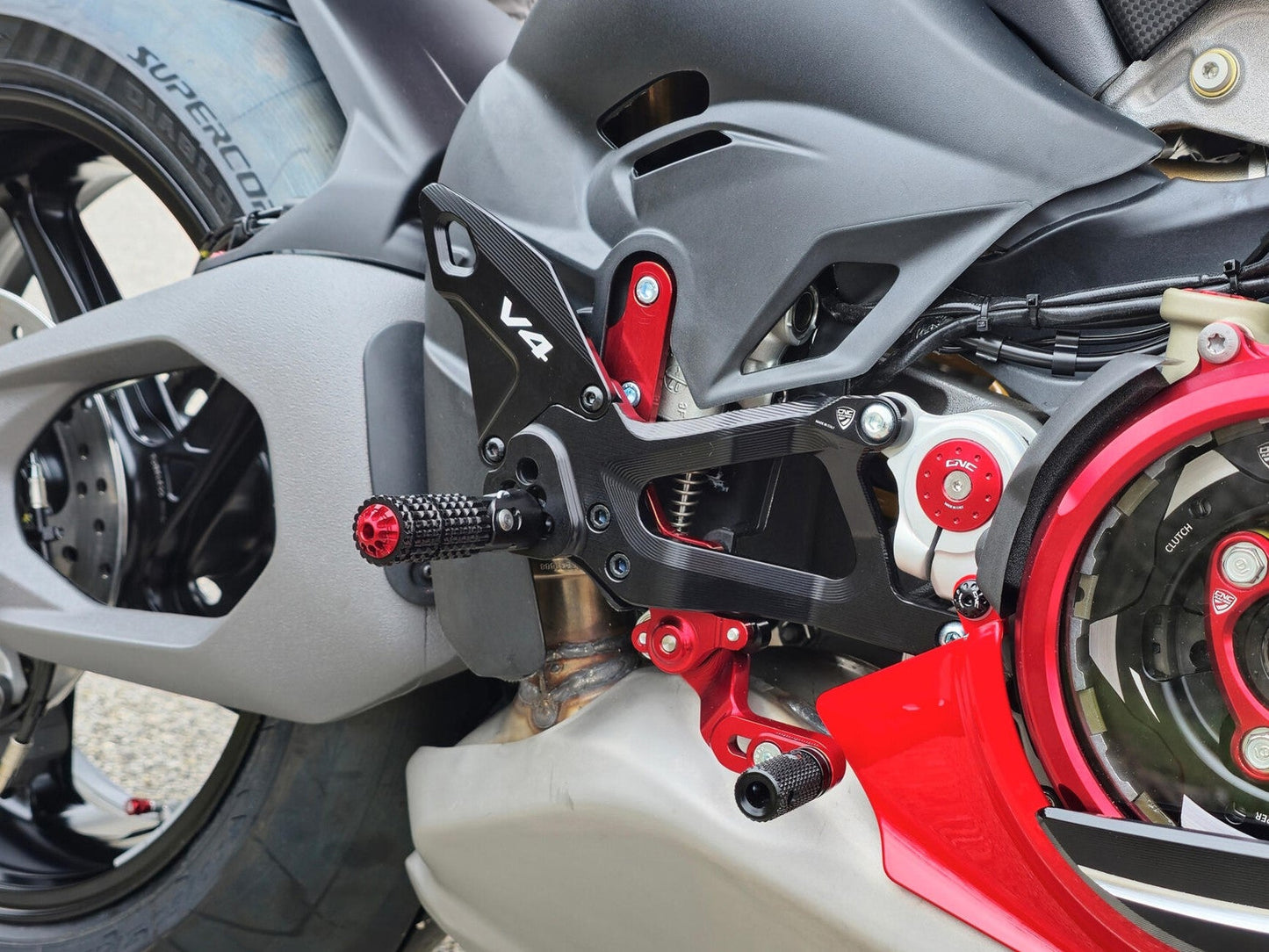 CNC RACING PE414 Ducati Panigale V4 / V4S (2025+) Adjustable Rearsets – Accessories in the Factory Racing Motorcycle Aftermarket Accessories and Parts Online Shop