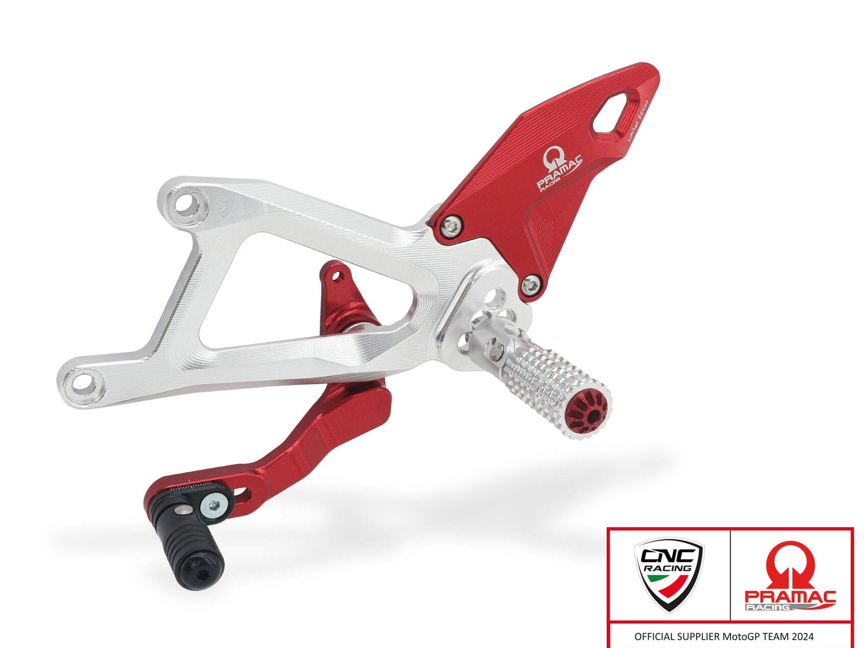 CNC RACING PE414PR Ducati Panigale V4 / V4S (2025+) Adjustable Rearsets (Pramac Limited Edition) – Accessories in the Factory Racing Motorcycle Aftermarket Accessories and Parts Online Shop